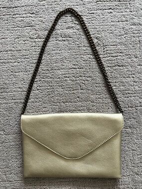 J. Crew Leather Envelope Shoulder Bag in Light Gold